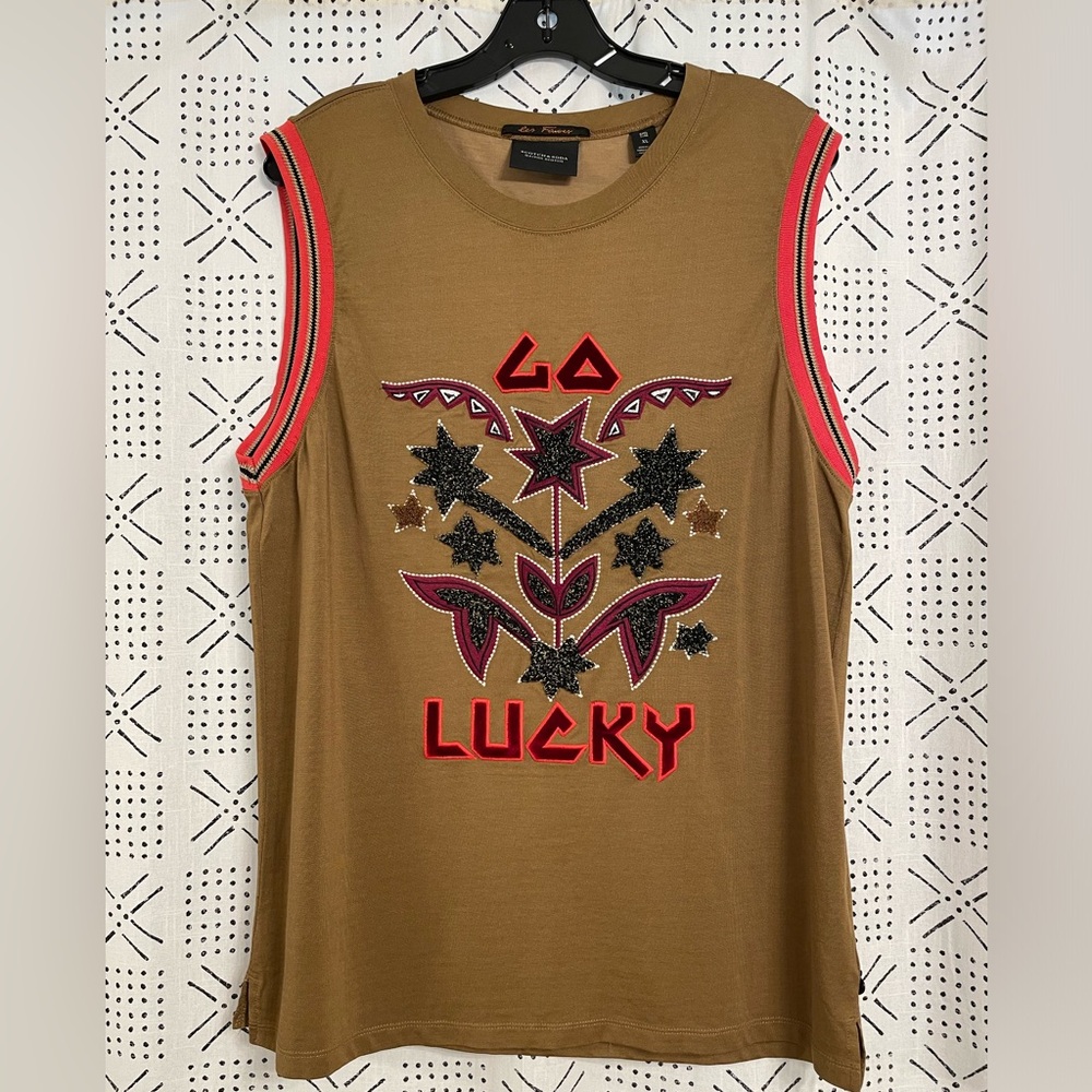 SCOTCH & SODA Embellished Go Lucky Jersey Tank